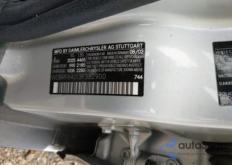 2003 Mercedes-Benz C 320 Sport from USA, damaged, VIN WDBRF64J13F332900